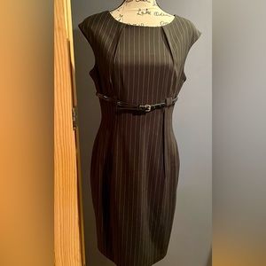 Calvin Klein Pinstripe Dress w Belt Sz 8